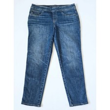 Chicos Pull On Jegging Ankle Jeans Medium Wash Blue Size 1.5R 10R Stretch Denim