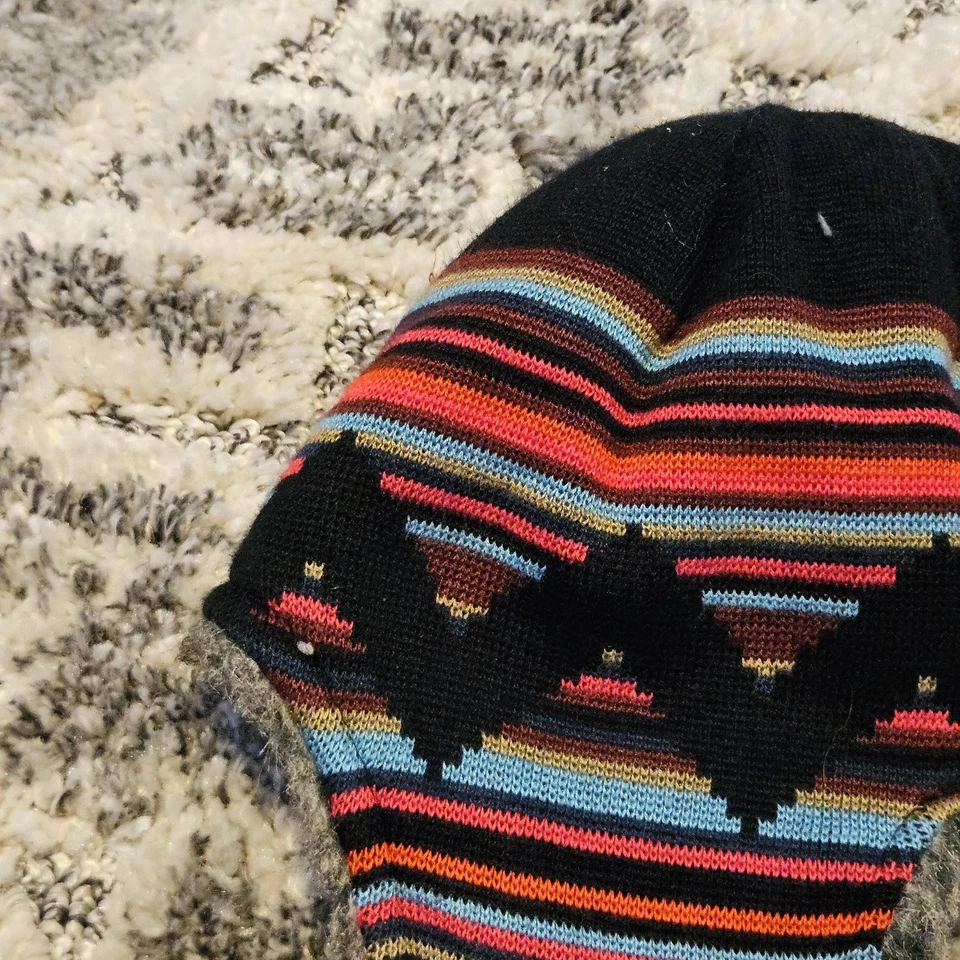 Burton шляпа траппер вязаный уха клапан искусственного меха с подкладкой женщин черный многоцветный лыж - Изображение 2 из 4