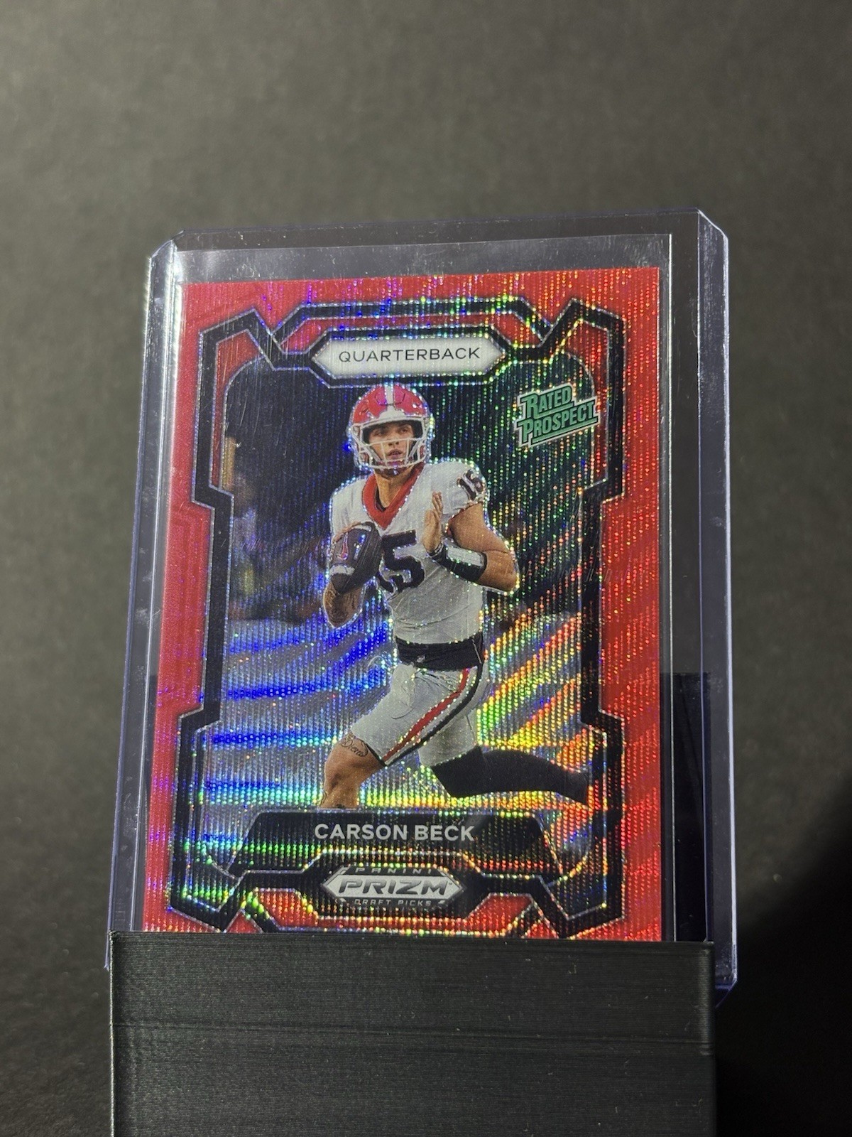 2024 Panini Prizm Draft Picks Carson Beck Red Wave Rated Prospect #130 Miami