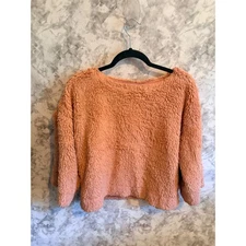 Madewell Crewneck Fuzzy Teddy Pullover Sweater Top Women's Size S Oversized