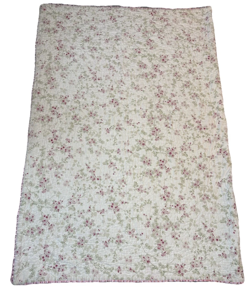 Edredón Simply Shabby Chic Doble Floral Bordado Rosa Rayas 61x82 Foto 2 de 4
