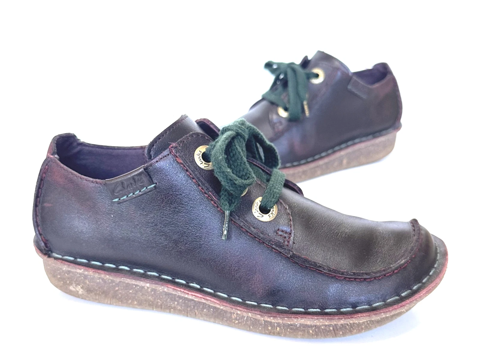Scarpe da donna CLARKS UNtructured Funny Dream in pelle marrone scuro taglia 5 D come nuove