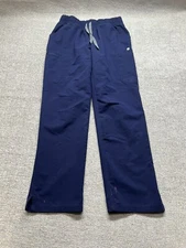 Figs Scrub Pants Medium Blue Elastic Waist Pockets Technical Collection Straight
