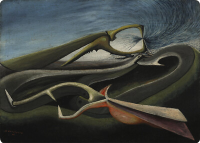 Oscar Dominguez - Cosmic Landscape (1941) Signed - 17'' x 22'' Fine Art Print