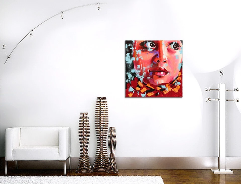 ORIGINAL Acryl Bild Gemälde Frau Abstrakt Malerei Kunst Modern Erotik HANDGEMALT - Bild 3 von 4