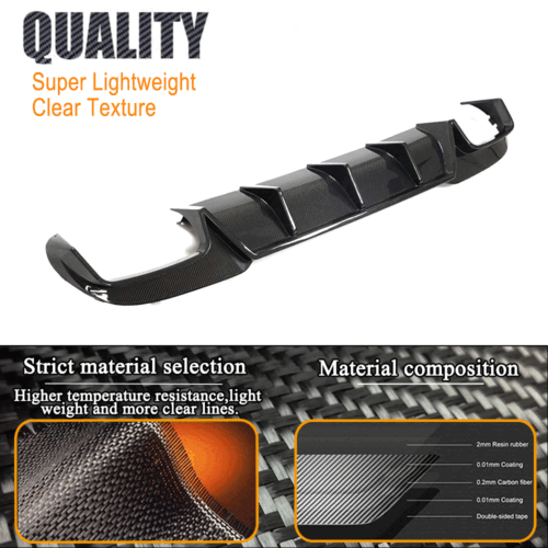 For Mercedes Benz E Class W212 E63 AMG 2013-16 REAL Carbon Rear Bumper Diffuser - Picture 8 of 12