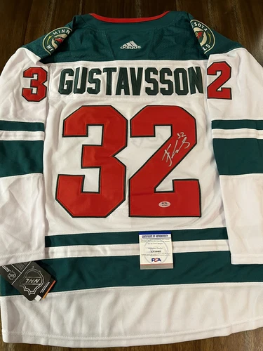 Filip Gustavsson Signed Minnesota Wild Stitched Hockey Jersey Autograph PSA COA