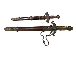 TWO (2) Wall Hanging SWORDS Stainless Shina