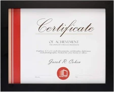 8.5 x 11 Diploma/Degree Certificates Documents Frame for Wall Tabletop Display