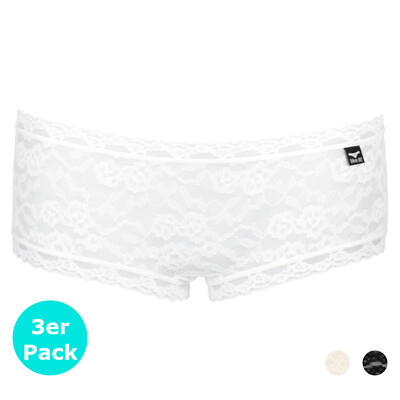 like it! - Panty Serie Lisa 3er Pack - Weiss / Schwarz / Ivory - Gr. S / M / L