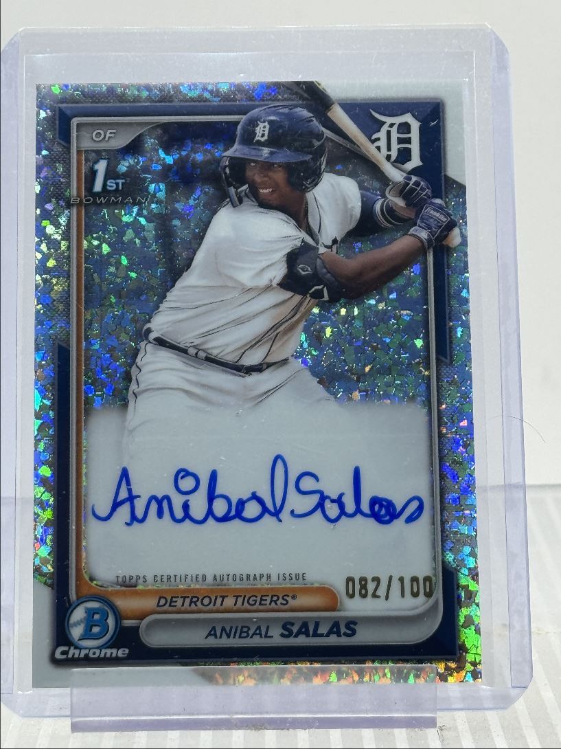ANIBAL SALAS 2024 BOWMAN CHROME 1ST MINI DIAMOND REFRACTOR AUTO /100 Q1048