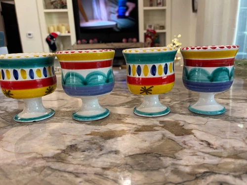 ** New Low Price** Vintage Giovanni Desimone Italian Pottery Wine Goblets #120 