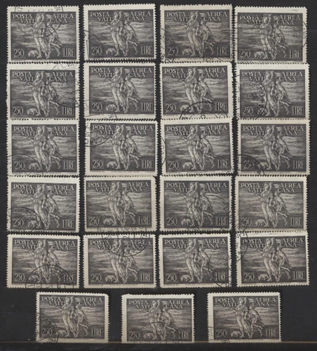 Vatican City Wholesale LOT of 23 #C16 USED Airmails 1948 Archangel Raphael
