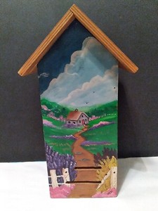 Vintage Handmade & Handpainted Butterfly House, Hinged Top And Signed