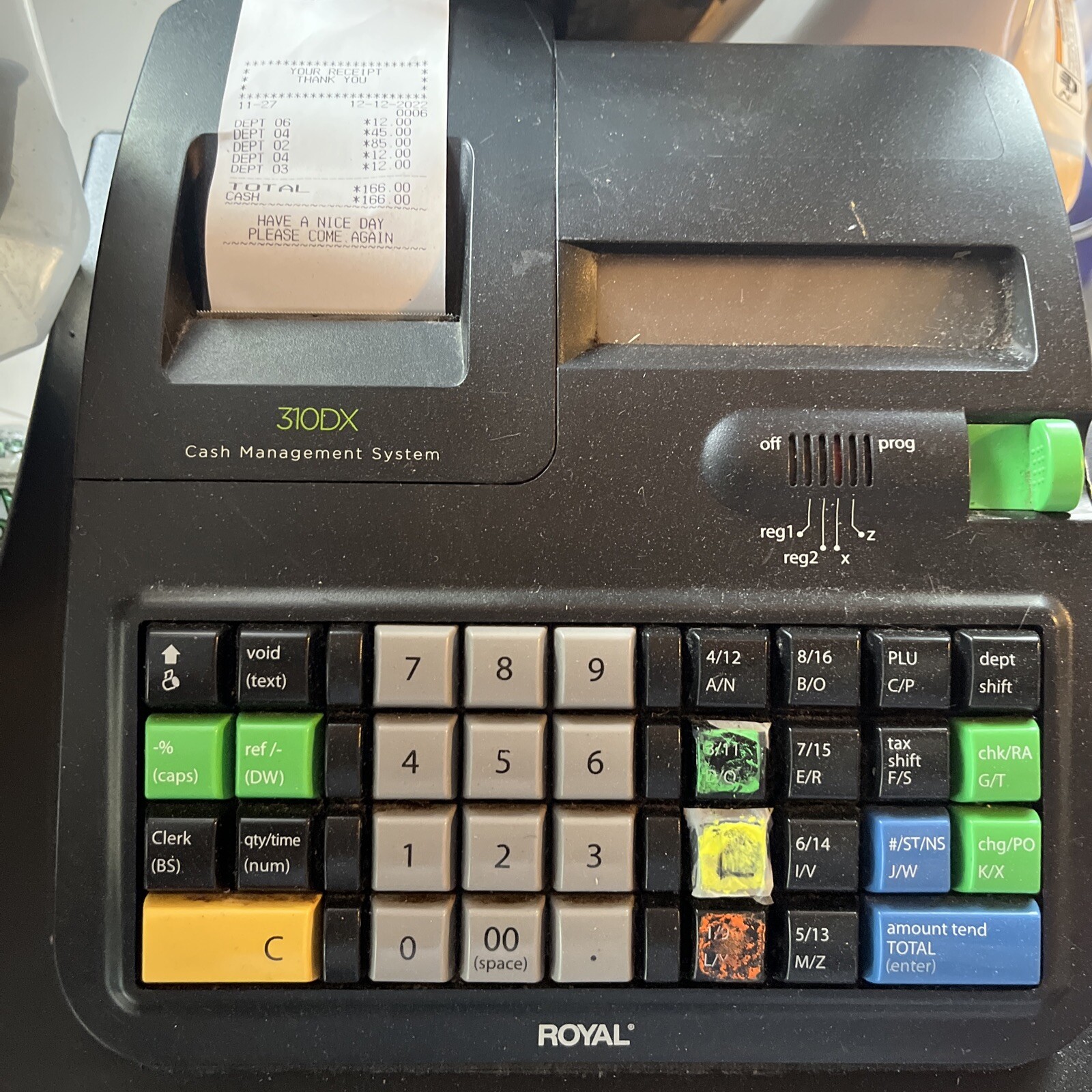 Royal 310DX Electronic Lightweight Portable Cash Register No Drawer Key