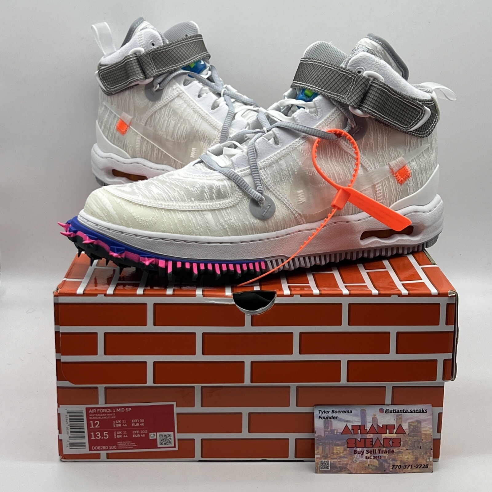 OFF WHITE X NIKE Taglia 12 Nike Air Force 1 x bianco sporco 2022 nuovissime Og tutte