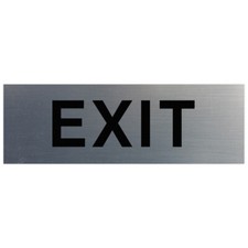 Basic EXIT Door / Wall Sign - Silver - Medium