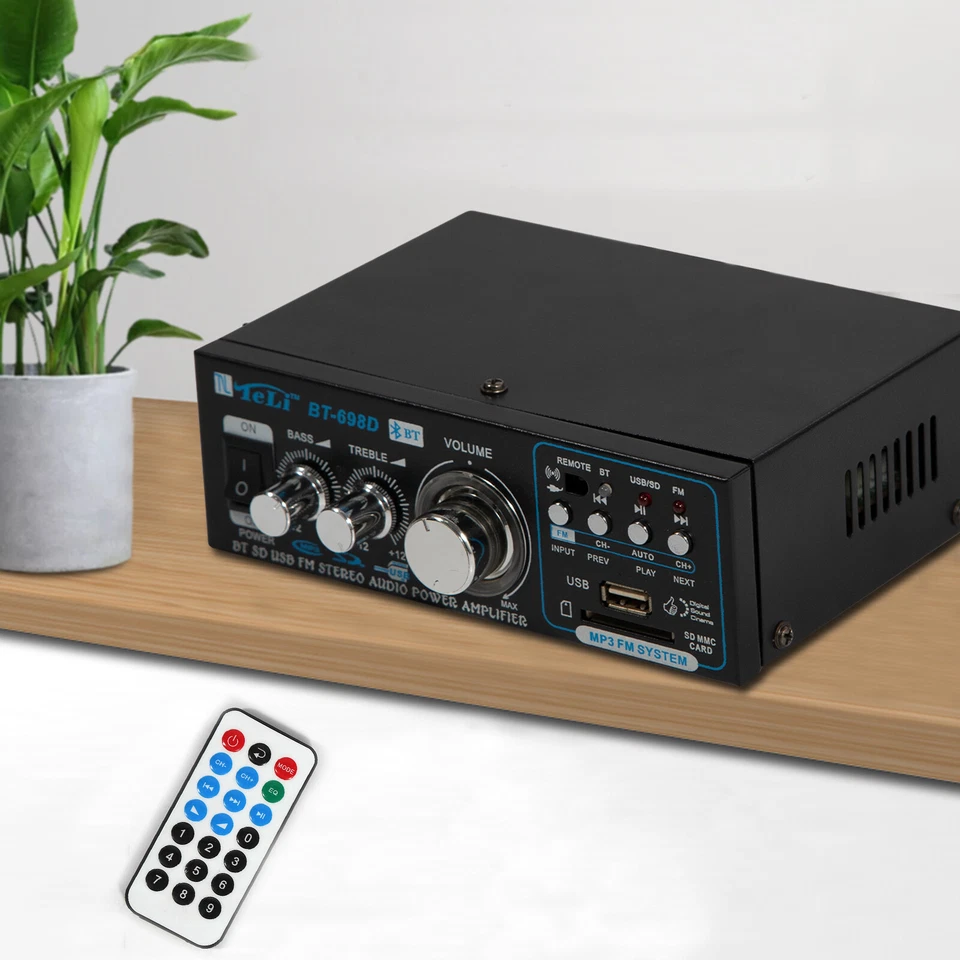 Schwarz Bluetooth Verstärker HiFi Stereo Amplifier 2 Kanal Mini Audio Verstärker - Bild 2 von 4