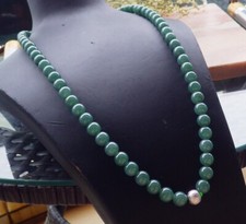 Video Certified Green Natural A JADE Jadeite Beads Necklace 26 inches 648853 AS