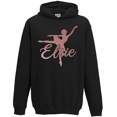 Mädchen Hoodie individuell Name rosegold Ballett Tanzen personalisiert Tänzerin Geschenkidee