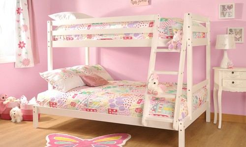 GREY TRIPLE BUNK BED PREMIUM PINE WOODEN FRAME 3FT SINGLE 4FT SMALL DOUBLE - Picture 4 of 6