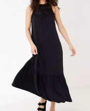 Fat Face tiered maxi summer dress 12 crochet holiday festival cruise boho event