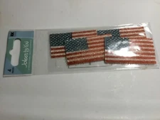Jolee's Boutique BY YOU 3d Scrapbook Stickers 4 pc PATRIOTIC SPARKLE USA FLAGS