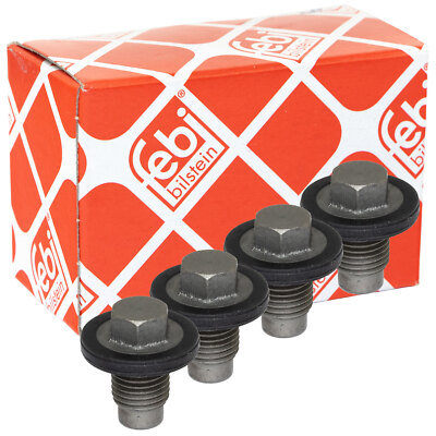 Ölablassschraube FEBI 108810 M14 x 1,5 mm mit Dichtring Set 4 Stück für Fiat 500