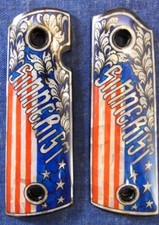1911 SINNERIST FLAG MOTHER OF PEARL INLAY GRIPS FULL SIZE NOS FAST USA SHIPPER