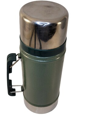 Vintage Aladdin Stanley Thermos 24 Oz Wide Mouth Green Vacuum
