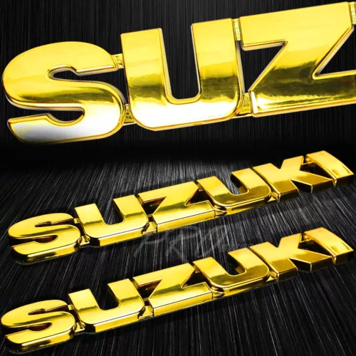 6" 3D Chromed Gold 4mm Thick Emblem Decal Fairing/Tank Logo Sticker For Suzuki - Picture 4 of 4