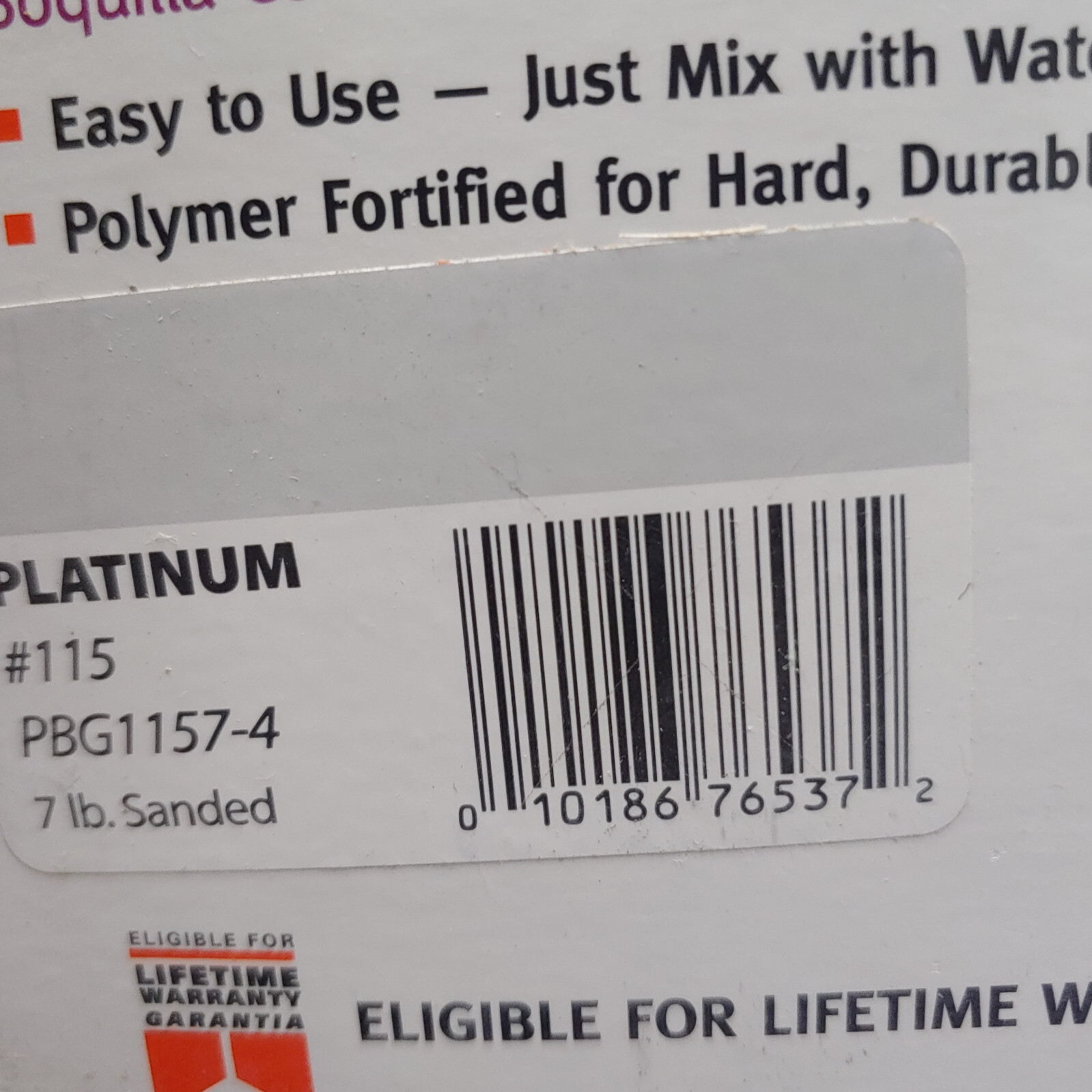 Lot Of 5 Custom Building Products Polyblend 7 Lb Sanded Tile Grout Platinum #115