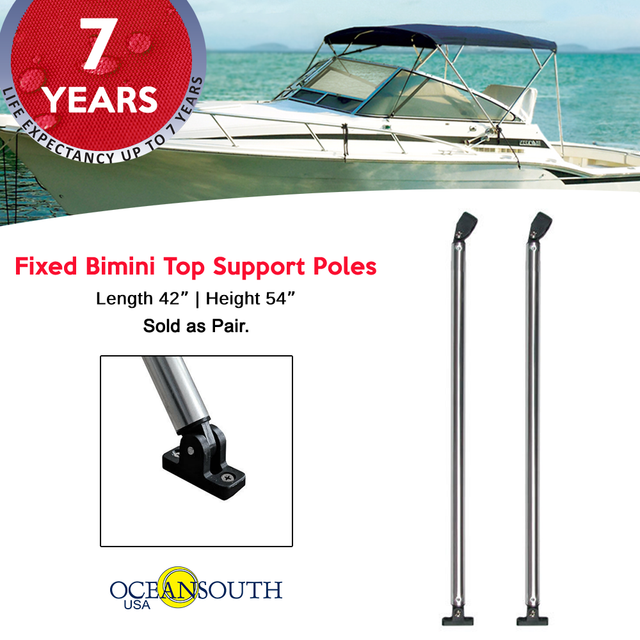 Oceansouth Fixed Bimini Top Support Poles 42" Length fits 54" Height