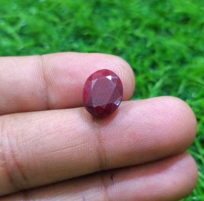 Natural Red Ruby Faceted Oval 9 Crt Loose Gemstone For Jewelry Making