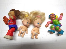 Vintage Girl Toy Figurine Lot - Tyco Quints, Cabbage Patch, Mattel Lot of 4