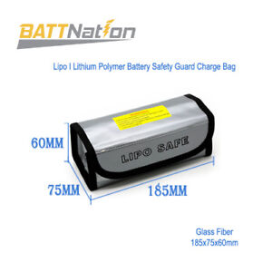 LiPo Safe Battery Guard Charging Protection Bag Explosion Proof 185x75x60mm New