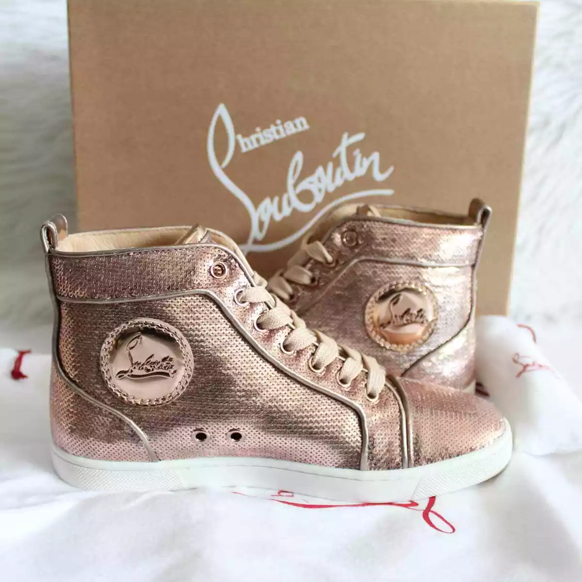 Basket louboutin discount paillette