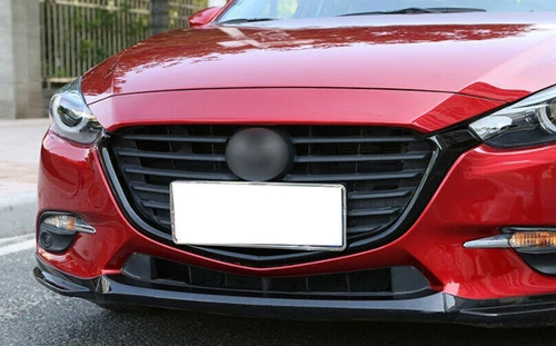 Para Mazda 3 Axela 2017-18 2 piezas negro brillante parrilla delantera tiras cubierta moldura  - Imagen 4 de 6