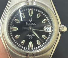 Bulova Marine Star Black dial Womans Watch NEW BATTERY