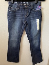 Cherokee 5 Pockets Adjustable Waist Stretch Girls  Bootcut Jeans Size 8P 8Plus