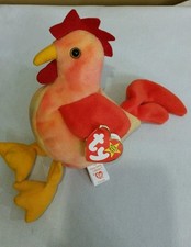 Ty Beanie Baby DOODLE the Rooster w/Errors #4171 PVC 1996, Retired & New 
