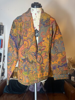 Beautiful House of Bruar Pure Wool Ladies Pashmina Paisley Coat RRP £175 One Siz