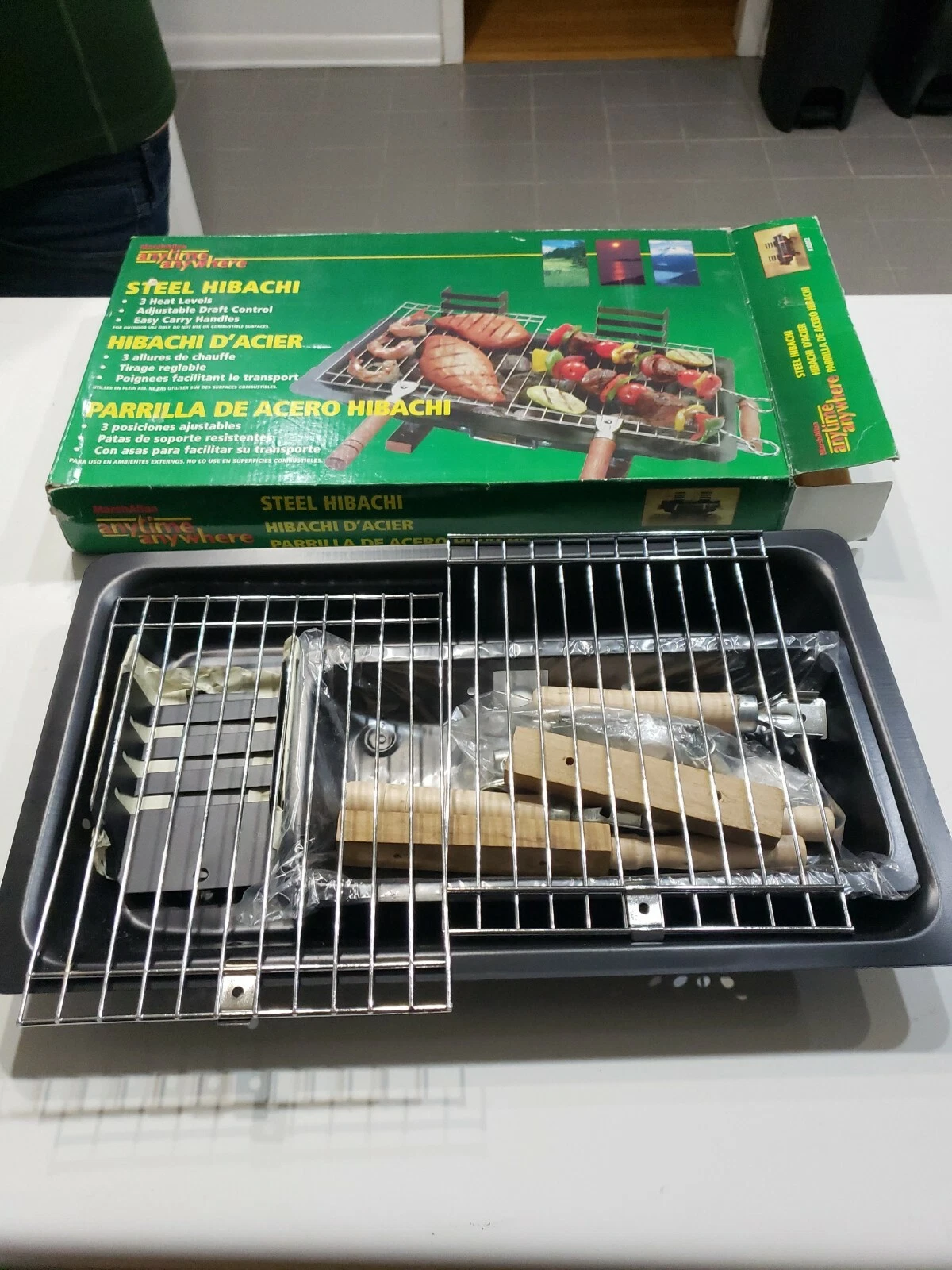 Marsh Allen 30002 Black Steel Charcoal Hibachi Grill