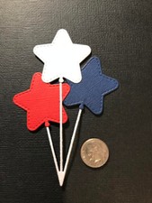 HANDMADE Die Cut 2 Star Shaped Balloon Sets  / Card Embellishment