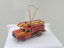 Vintage Vomag No. 13 ZZ Germany Tin Toys Fire Truck Ornament