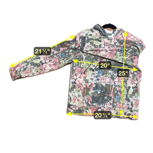 Felpa con cappuccio zip Chico's Tropical Garden taglia media Hawaiian Paradise Coastal Luxury - Foto 4 di 4