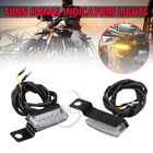 2X Mini Motorcycle LED Turn Signals Blinker Light Indicator Amber Lamp Black
