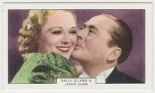Sally Eilers + James Dunn 1930s Summit Screen Lovers Tobacco Card #36 NM