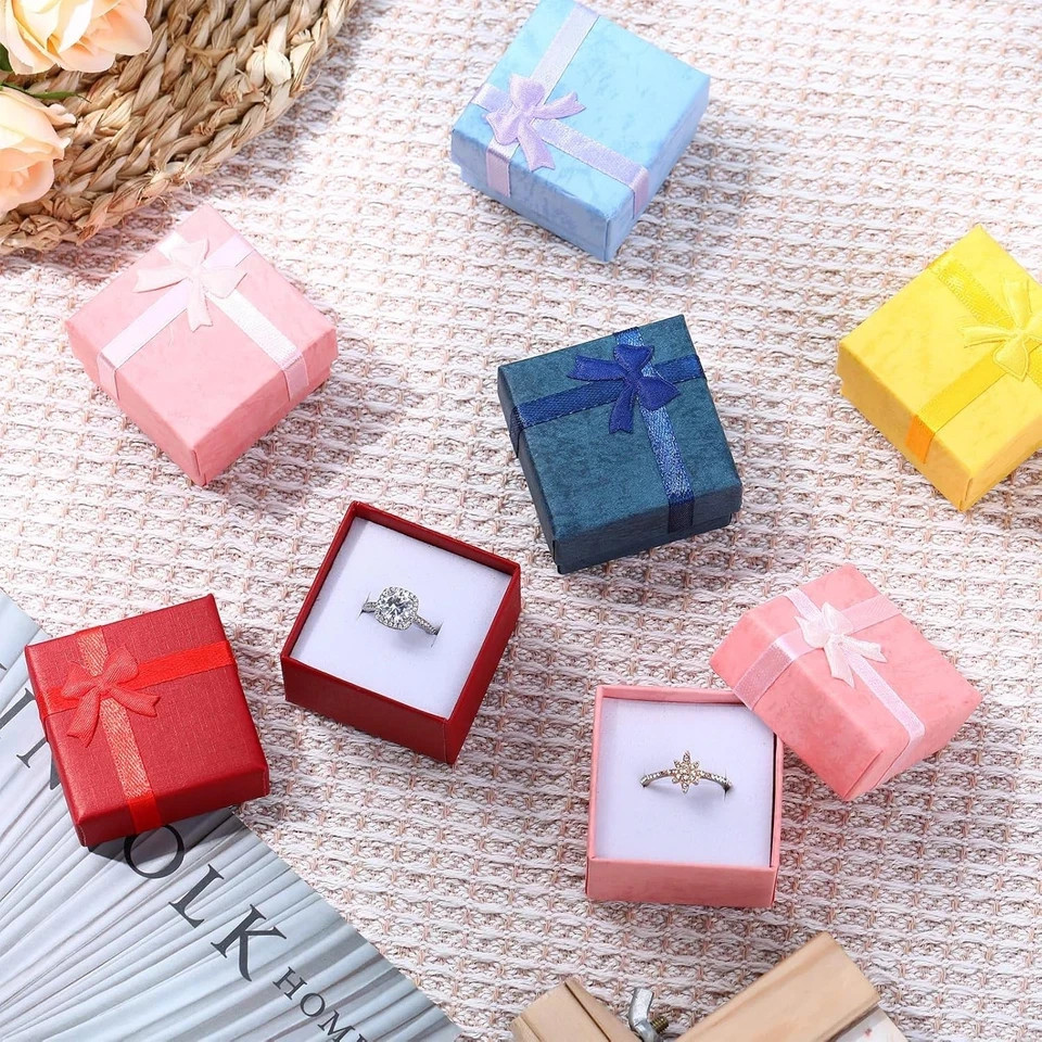 72 Pcs Bulk Ring Gift Boxes 2" x Cardboard Jewelry Inches, Vivid Color 