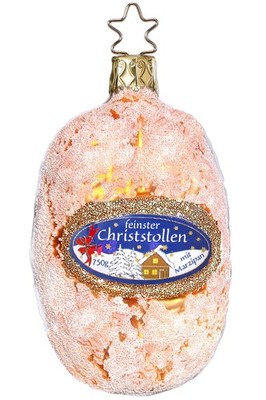 Inge-Glas Bakery Delicacy  Stollen Bread 1-077-13 German Glass ChristmasOrnament